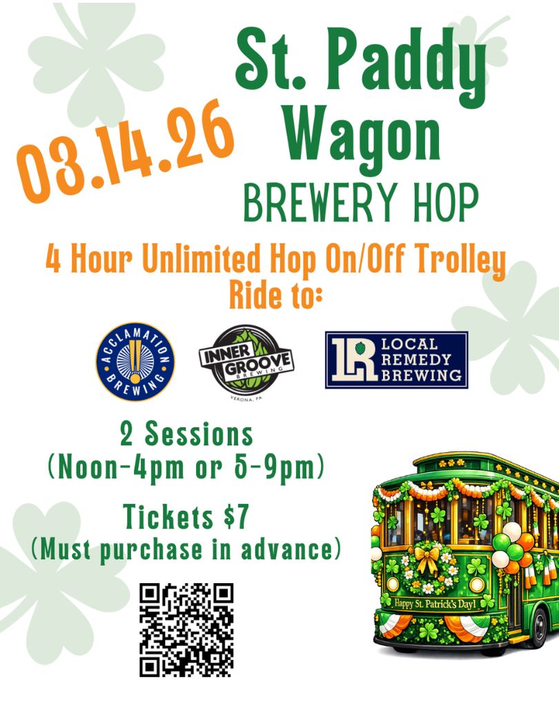 St. Paddy Wagon Brewery Hop: Sat., March 14