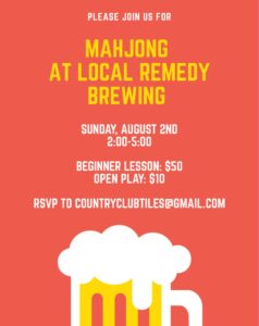 Mahjong at LRB, Sun., Aug. 2, 2-5